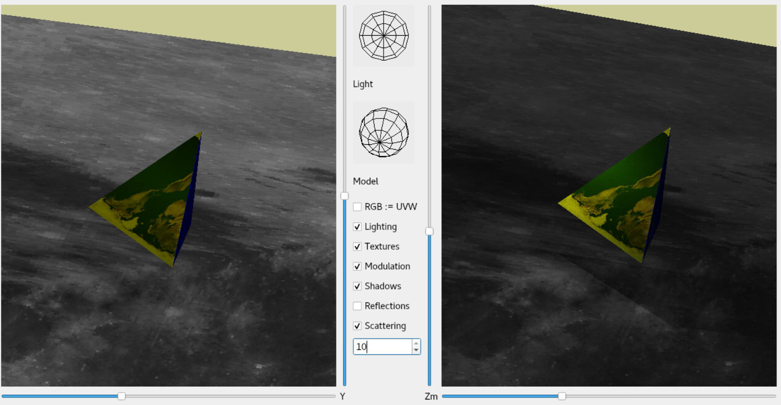 Example images generated by OpenGL and Raytracer