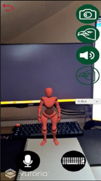 Augmented reality scene of the application