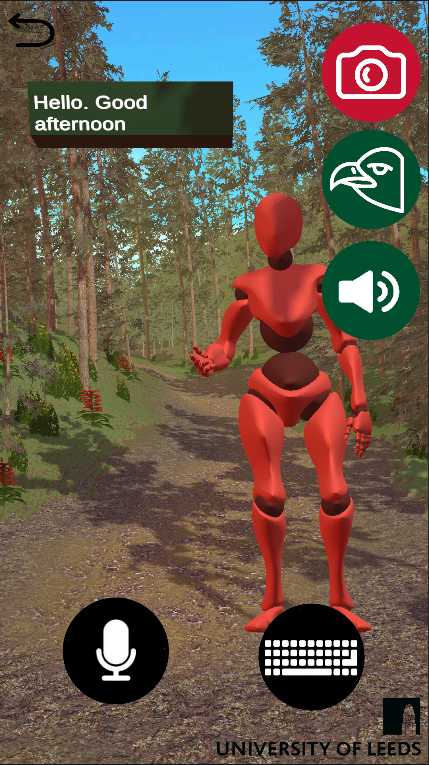 Avatar scene of the application