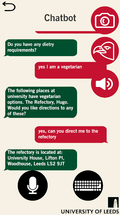 Text scene of the application