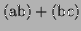 $ (\textrm{ab})+(\textrm{bc})$