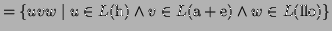 $\displaystyle = \{uvw \mid u\in L(\textrm{h}) \wedge v\in L(\textrm{a}+\textrm{e}) \wedge w \in L(\textrm{llo}) \}$