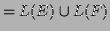 $\displaystyle = L(E) \cup L(F)$