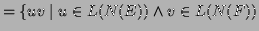 $\displaystyle = \{ uv \mid u\in L(N(E)) \wedge v\in L(N(F))$