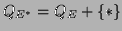 $\displaystyle Q_{E^*} = Q_E + \{ * \} $