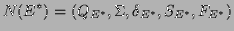 $\displaystyle N(E^*) = (Q_{E^*},\Sigma,\delta_{E^*},S_{E^*},F_{E^*}) $