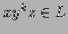 $ xy^kz\in L$