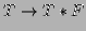 $\displaystyle T \to T * F$