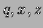 $ q,x,z$