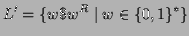 $\displaystyle L' = \{ w\$w^R \mid w \in \{0,1\}^* \}$