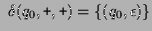 $\displaystyle  \delta(q_0,\texttt{+},\texttt{+}) = \{(q_0,\epsilon)\}$