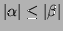 $ \vert\alpha\vert \leq \vert\beta\vert$
